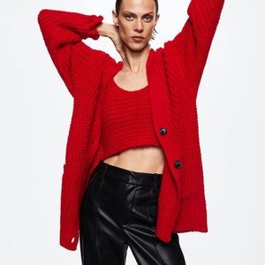 MNG MANGO Cardigan and Crop Top